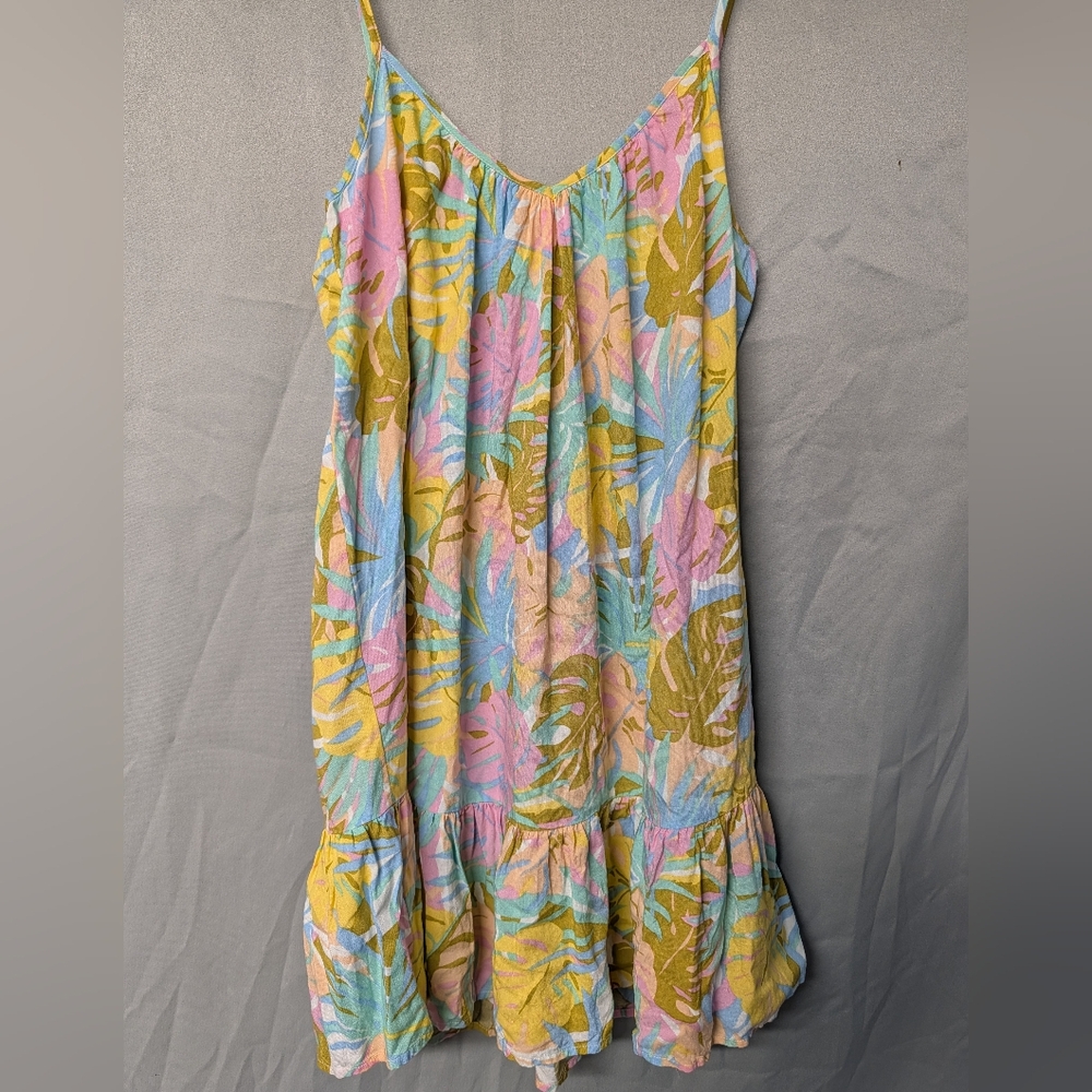 Billabong Pastel Multi-Color Tropical Print Sundress Size Medium